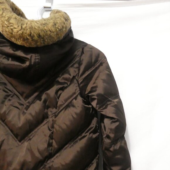 GAP | large (10) | Brown Quilted Hooded Puffer Coat | Removeable Hoodie | GUC - Picture 12 of 15